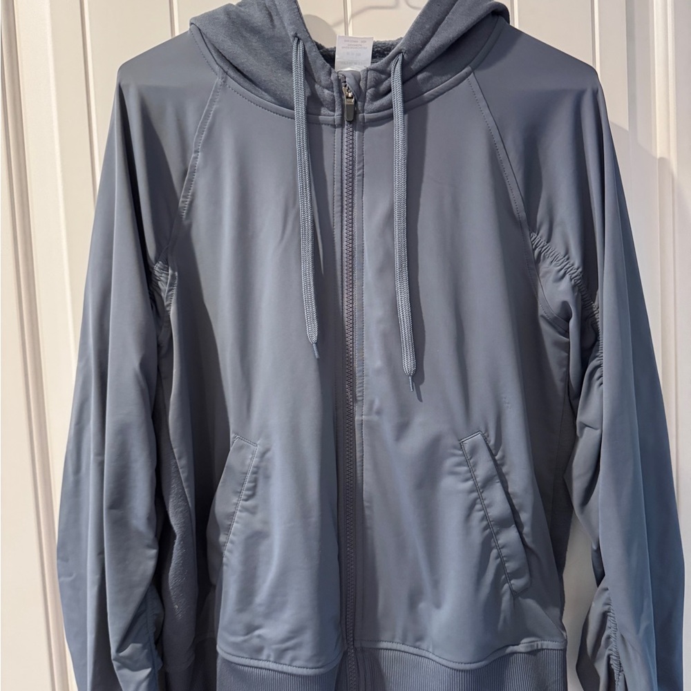 Athletic Works Men's Light Blue Hooded Zip Jacket